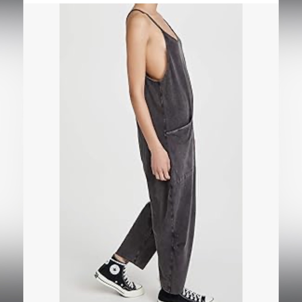 Free People Washed Charcoal Scoop-Neck Jumpsuit - Picture 5 of 14